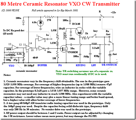 Émetteur radio amateur QRP pour les bandes de 80 et
